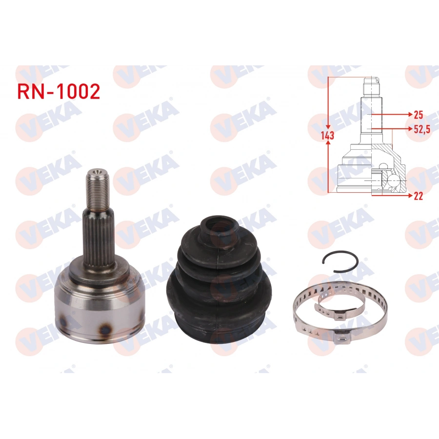 AKS KAFASI SOL-SAG ON DIS UZUNLUK 143mm RENAULT MEGANE IV 1.6i M-T 2016-
