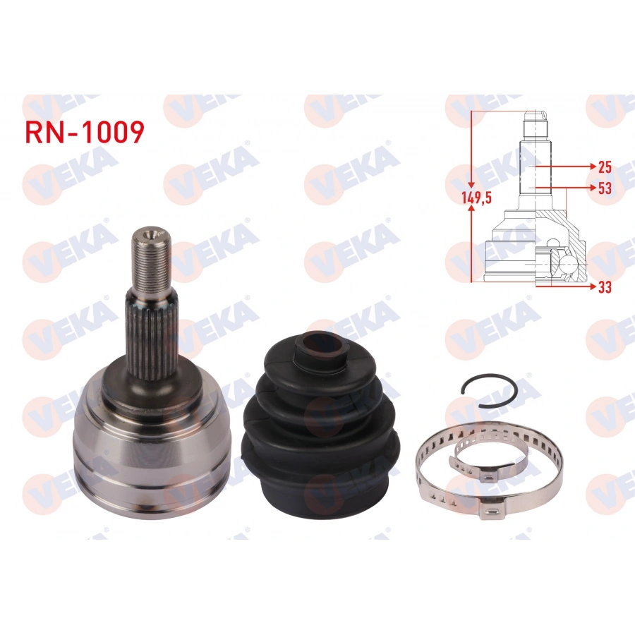AKS KAFASI SOL-SAG ON DIS UZUNLUK 149,5mm RENAULT MEGANE II (BM0/1,CM0/1) 1.5 DCI M-T 6 VITES 2002-2008