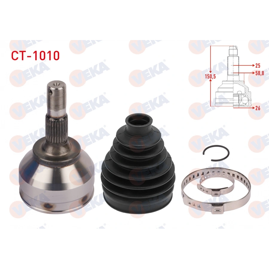 AKS KAFASI SOL-SAG ON DIS UZUNLUK 150,5mm CITROEN C5 II (RC) 1.6 HDI M-T 2004-2008