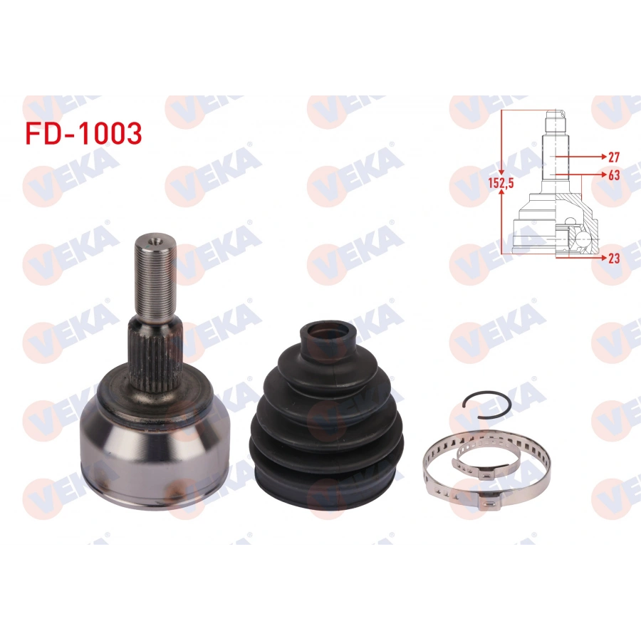 AKS KAFASI SOL-SAG ON DIS UZUNLUK 152,5mm FORD FOCUS III 1.6 TI-VCT A-T 2011-2015