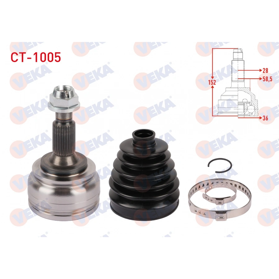 AKS KAFASI SOL-SAG ON DIS UZUNLUK 152mm CITROEN C5 AIRCROSS 1.5 BlueHDI - 1.6 PURETECH - 1.2 PureTech 8 ILERI A-T 2018-/PEUGEOT 3008 1.2 8 ILERI A-T 16-/ 1.5 BlueHDI 6 ILERI A-T/M-T - 8 ILERI A-T 18-