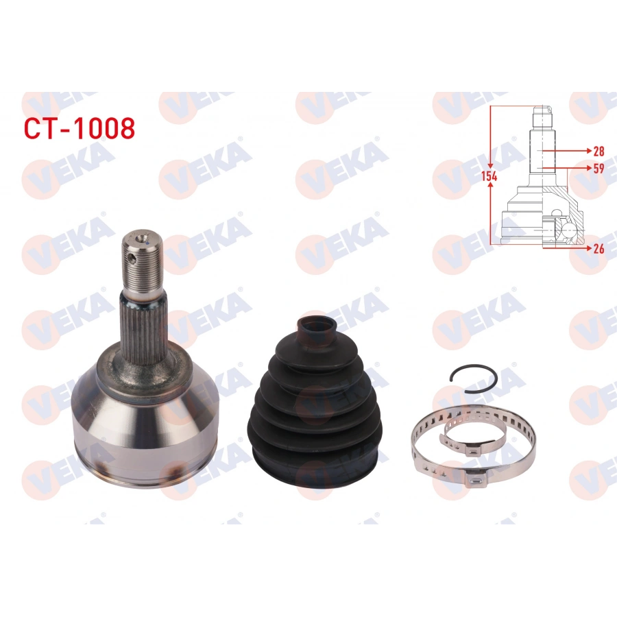 AKS KAFASI SOL-SAG ON DIS UZUNLUK 154mm CITROEN C5 III (RD) 2.0 HDI A-T 2008-2015