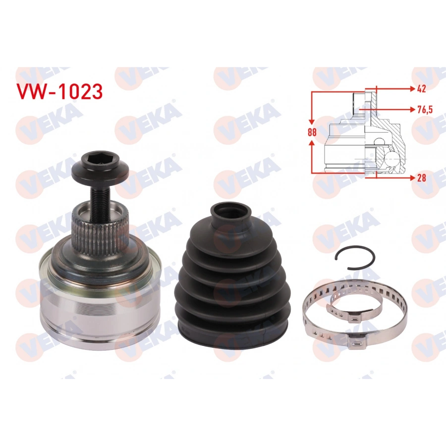 AKS KAFASI SOL-SAG ON DIS UZUNLUK 88mm VW TOUAREG 3.0 3.2 2002-2010 - 3.0 TDI 2010-2018/AUDI Q7 2.0 TFSI 3.0 TDI - 4.2 FSI QUATTRO 2006-2015/PORSCHE CAYENNE 3.0-3.6-4.8 2010-/3.2-3.6-4.5-4.8 2002-2010