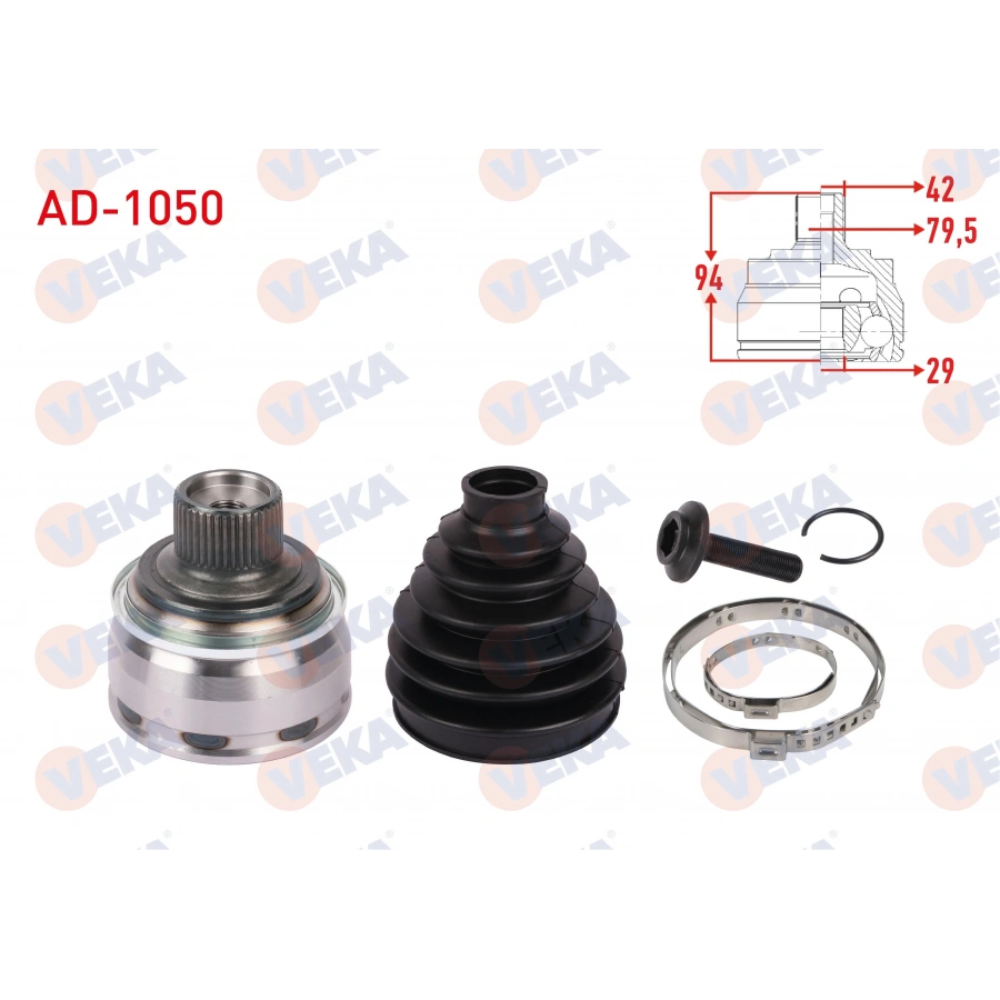 AKS KAFASI SOL-SAG ON DIS UZUNLUK 94mm 42X29X76,5 AUDI A4 2.0 TDI-TFSI 2015- / A5 2.0 TDI-TFSI 2016- / Q7 3.0 TDI 2015-2019