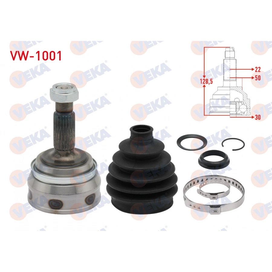 AKS KAFASI SOL-SAG ON DIS VOLKSWAGEN GOLF I (17) 1.1 22X30X50 UZUNLUK 130 mm 1974-1985