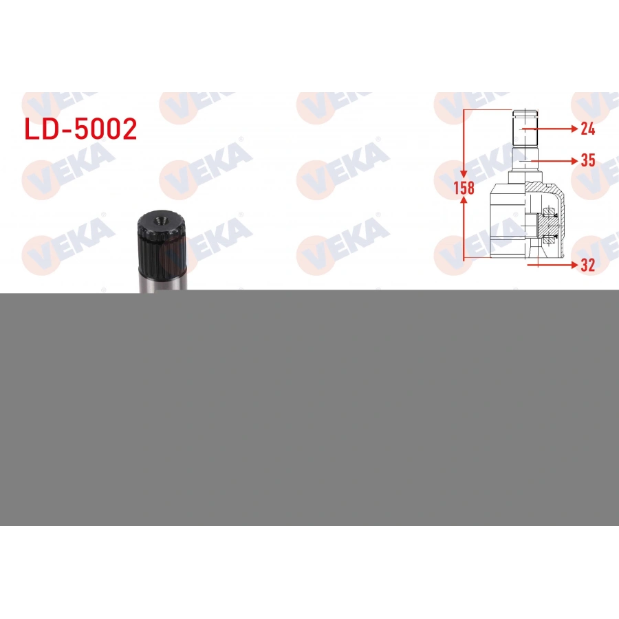 AKS KAFASI SOL-SAG ON IC 24X22X35 UZUNLUK 158mm LADA SAMARA 1500 1986-1994 / VEGA 1.5 - 1.6 2000-
