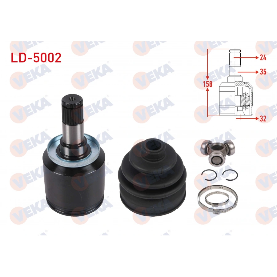 AKS KAFASI SOL-SAG ON IC 24X22X35 UZUNLUK 158mm LADA SAMARA 1500 1986-1994 / VEGA 1.5 - 1.6 2000-