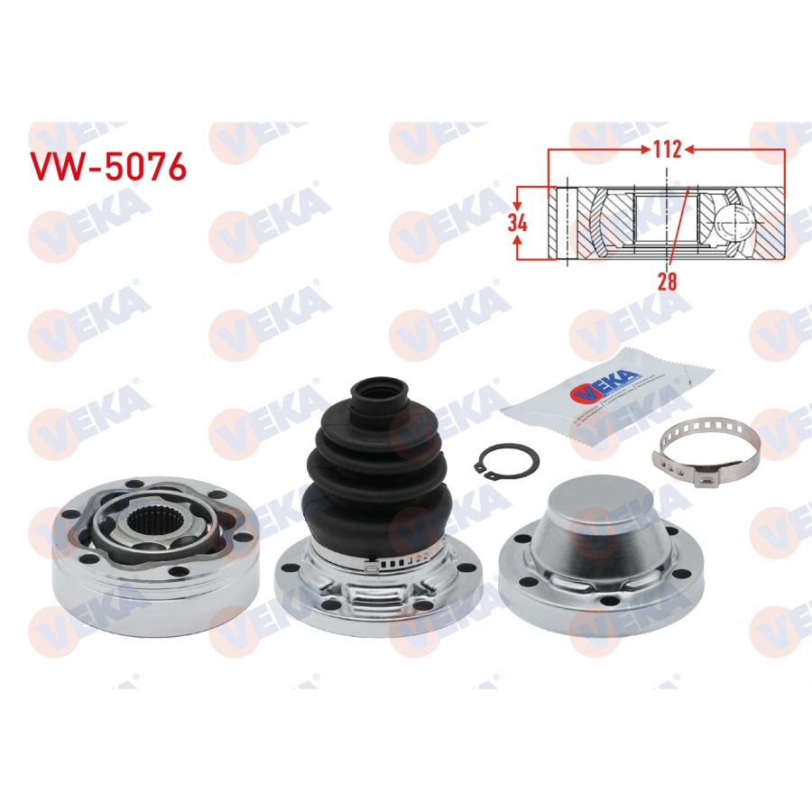 AKS KAFASI SOL-SAG ON IC 28X34X112 VW TOUAREG (7LA) 2.5 R5 TDI - 3.0 V6 TDI - 3.2i V6 02-10/AMAROK 2.0 BITDI - 3.0 TDI V6 10- /AUDI Q7 (4L) 3.0 TDI- 3.0 TFSI 06-15/ PORSCHE CAYENNE (9PA) 3.0 TDI 02-10