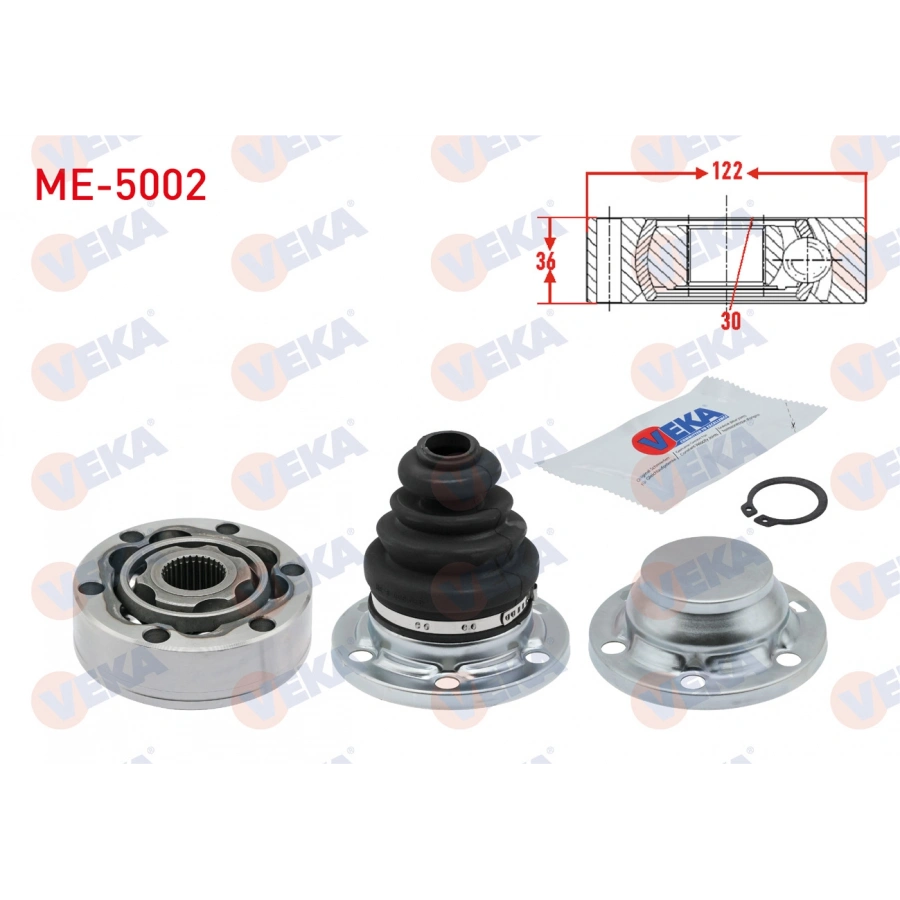 AKS KAFASI SOL-SAG ON IC 30X36X122 MERCEDES VITO (638) 108 CDI 1997-2003