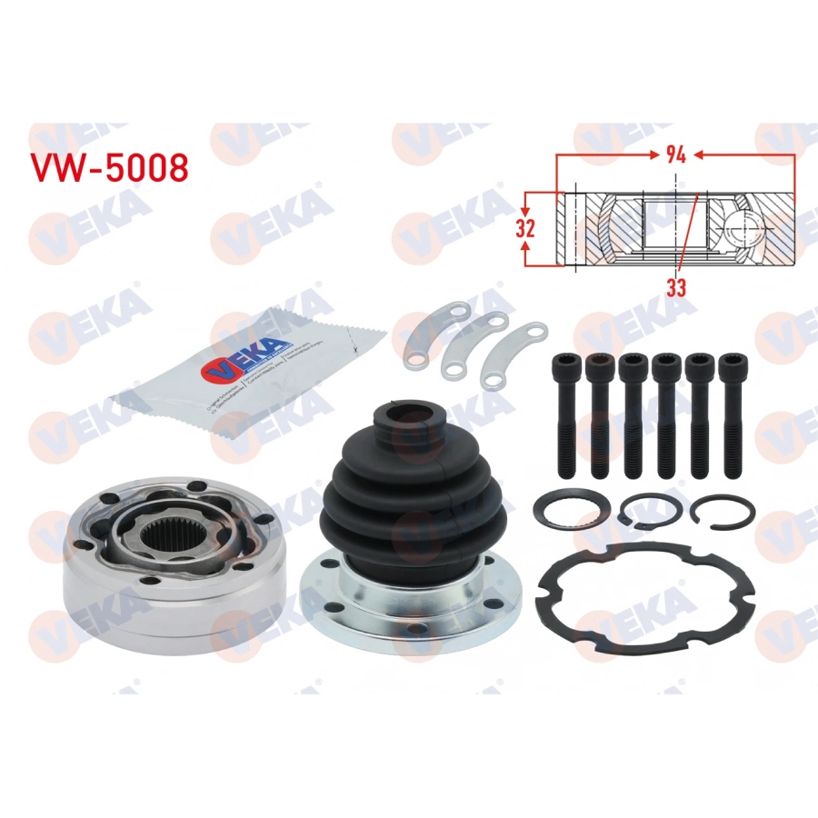 AKS KAFASI SOL-SAG ON IC 33X32X94 VOLKSWAGEN GOLF IV (1J1) 1.6i 1997-2005