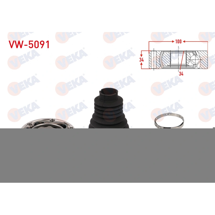 AKS KAFASI SOL-SAG ON IC 34X34X100 VOLKSWAGEN PASSAT B8 1.4 TSI, 1.6 TDI 2014- / SKODA SUPERB 1.4 TSI, 1.6 TDI, 2.0 TDI 2015- / KAROQ 1.6 TDI 2017- / SEAT ATECA 1.6 TDI 2016-