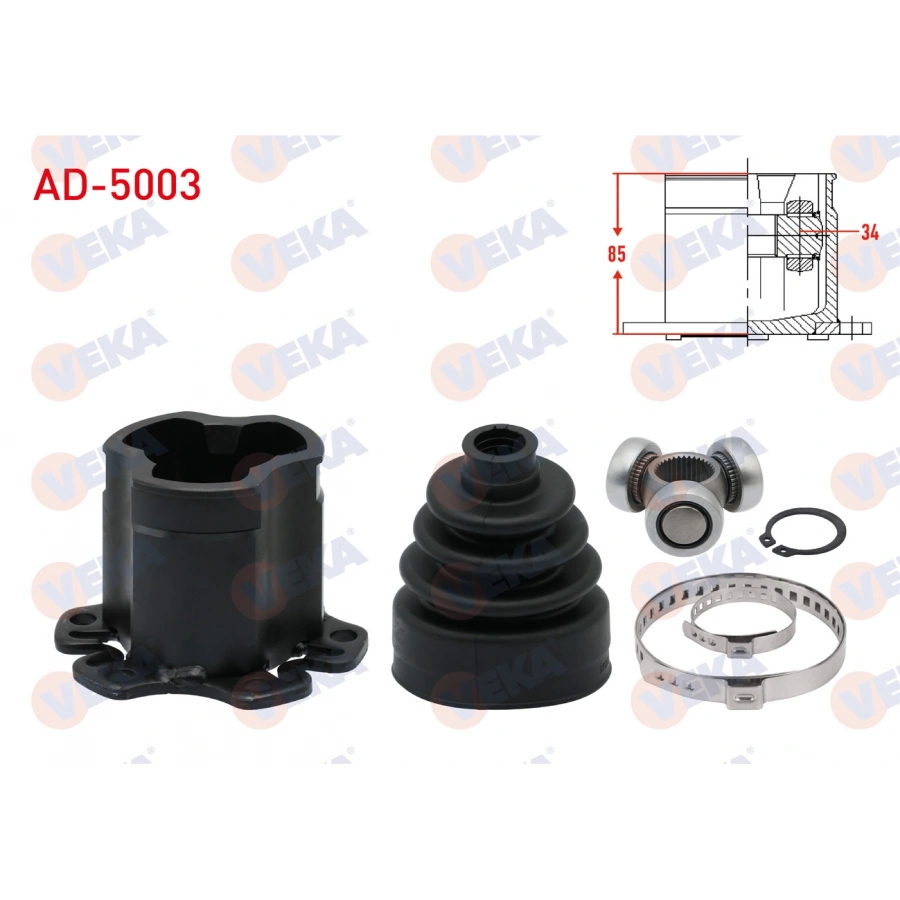 AKS KAFASI SOL-SAG ON IC 34X85 UZUNLUK 85mm A4 1.8 T-2.0-1.9 TDI-2.5 TDI 00-04/ A4 1.8 T-2.0 TFSI-2.0 TDI-1.9 TDI 04-08/ A6 2.0 TFSI-2.0 TDI-3.0 TDI-3.0 TFSI-2.4-2.7 TDI 04-11/ A8 4.2- 3.0 TDI 03-10