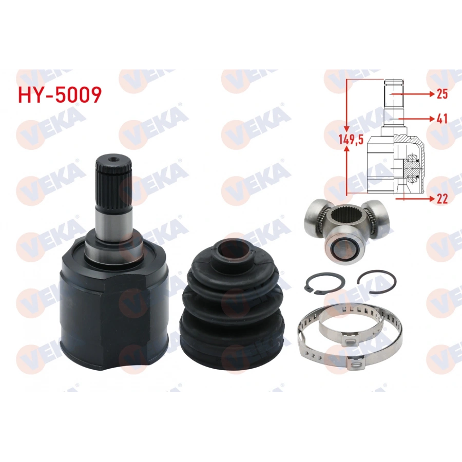 AKS KAFASI SOL-SAG ON IC HYUNDAI ACCENT ERA 1.4i 16v 25X22X41 UZUNLUK 149,5 mm 2006-2012