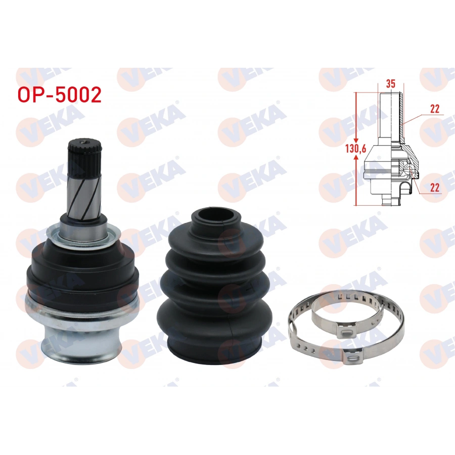 AKS KAFASI SOL-SAG ON IC OPEL VECTRA A 1.4 22X22X35 UZUNLUK 130,6 mm 1988-1995