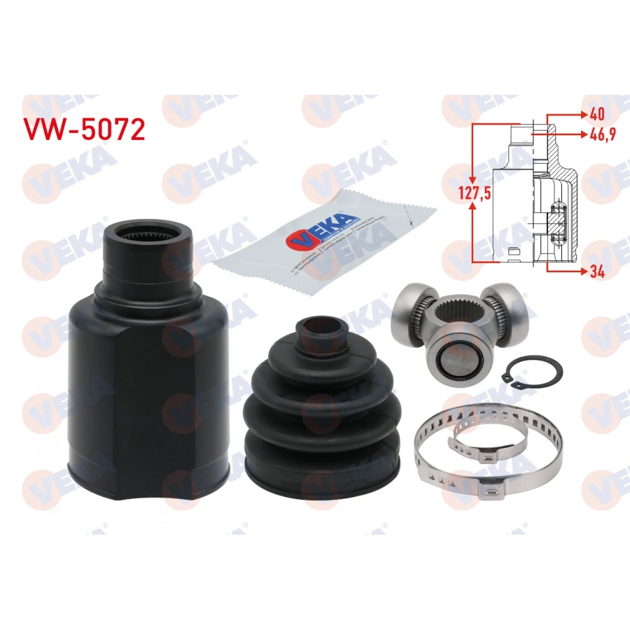 AKS KAFASI SOL-SAG ON IC VOLKSWAGEN TIGUAN (5N_) 2.0 TDI 6 VITES A-T 4 MOTION 40X34X46,9 UZUNLUK 127,5 mm 2007-2016