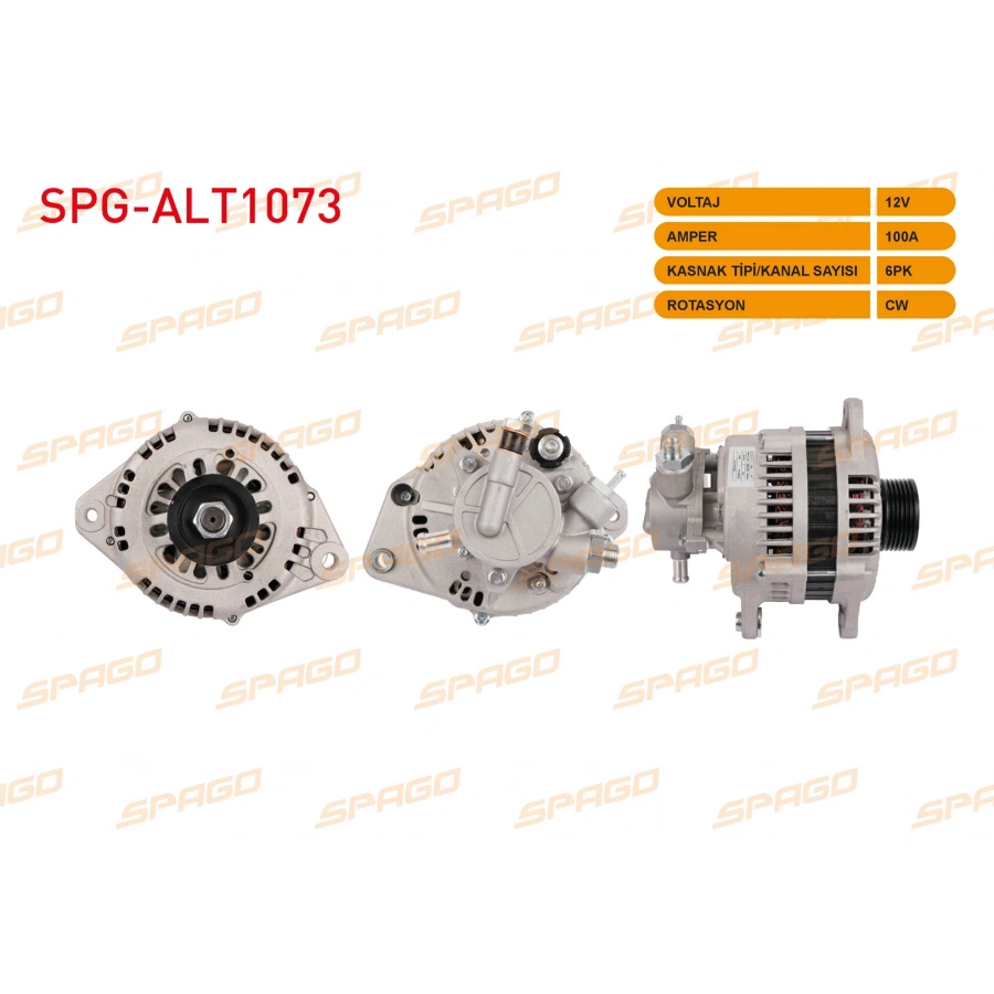 ALTERNATOR 12V 100A 6PK (ALT110) ASTRA G 00-08 - CORSA 00-09 - COMBO 01-05 (1.7 CDTI ARACLAR ICIN)