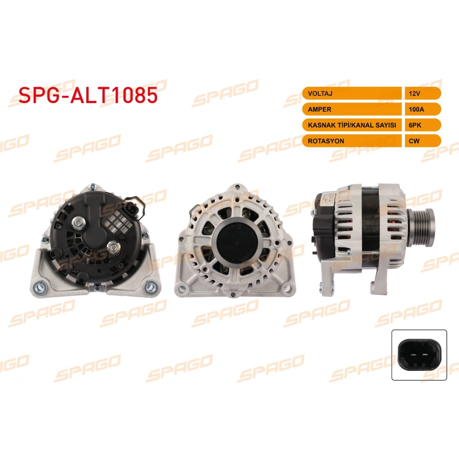 ALTERNATOR 12V 100A 6PK (ALT123) ASTRA J 09-15 - INSIGNIA 08-17 / CRUZE 09-13 (1.6 BENZINLI ARACLAR ICIN)