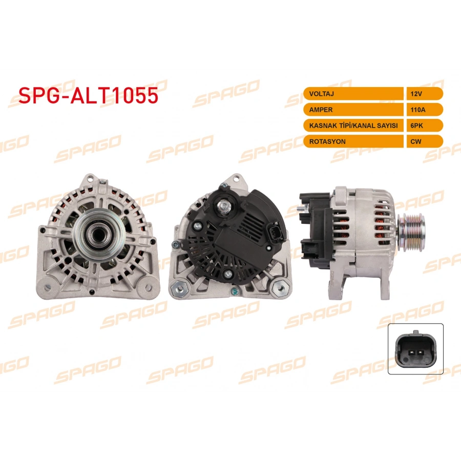 ALTERNATOR 12V 110A 6PK (ALT8700) CLIO II - MEGANE II - SCENIC II - KANGOO (1.4 1.6 BENZIN 1.5 dCi ARACLAR ICIN)