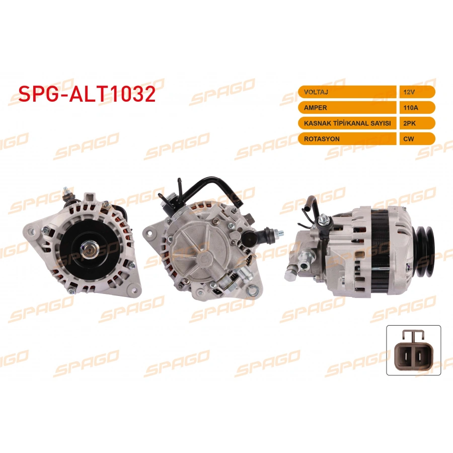 ALTERNATOR 12V 110A CIFT KASNAK (ALT576) STAREX 97-06 - H-1 00-06 / KIA K2500 K2700 KAMYONET