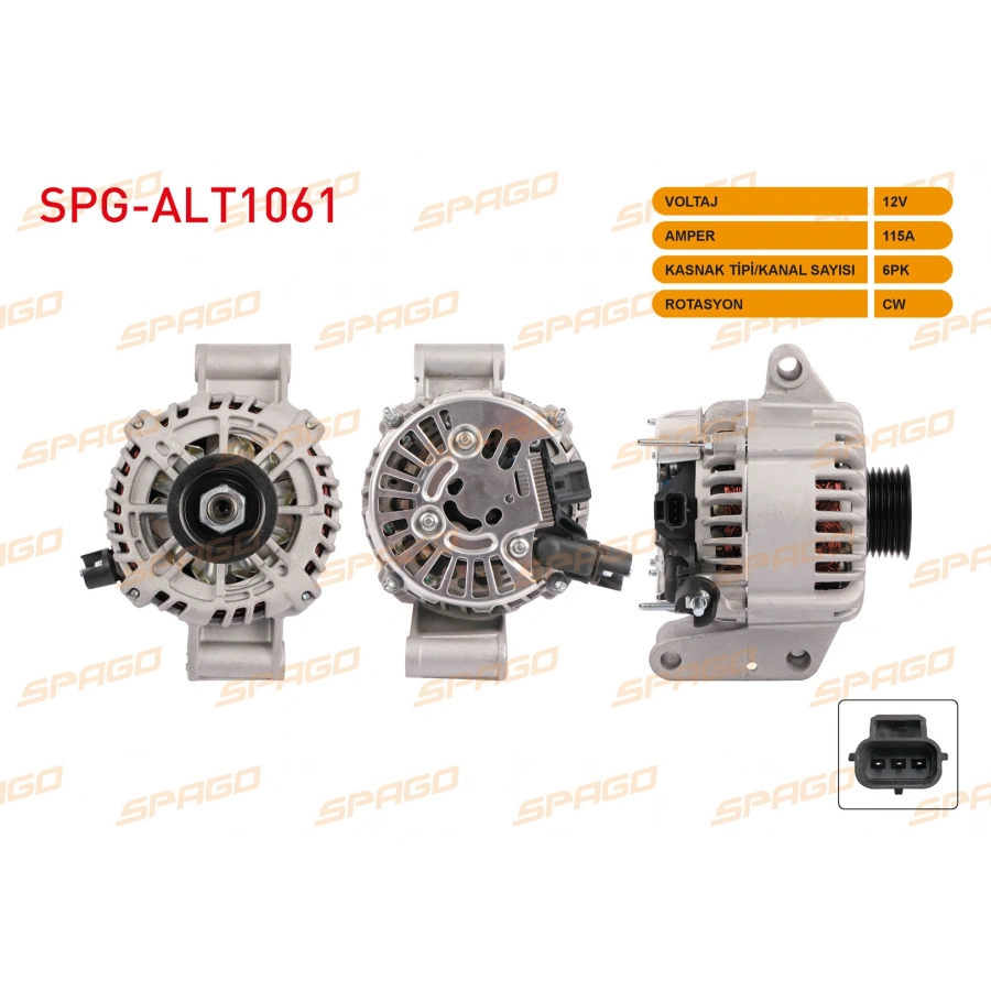 ALTERNATOR 12V 115A 6PK (ALT985) FORD MONDEO III 01-07 / JAGUAR X-TYPE I 2.0 D - 2.2 D 03-09