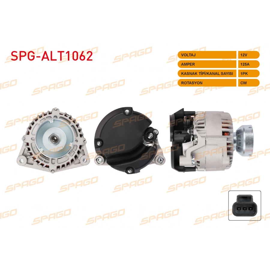 ALTERNATOR 12V 130A 6PK (ALT986/A) TOURNEO TRANSIT CONNECT 1.8 TDCI 02-13 (KASNAKLI)
