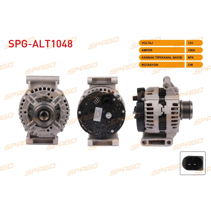 ALTERNATOR 12V 150A 6PK (ALT233) TRANSIT 06-14 / DUCATO 06-11 / JUMPER 06-16 / BOXER 06-16 (2.2 DIZEL ARACLAR ICIN)