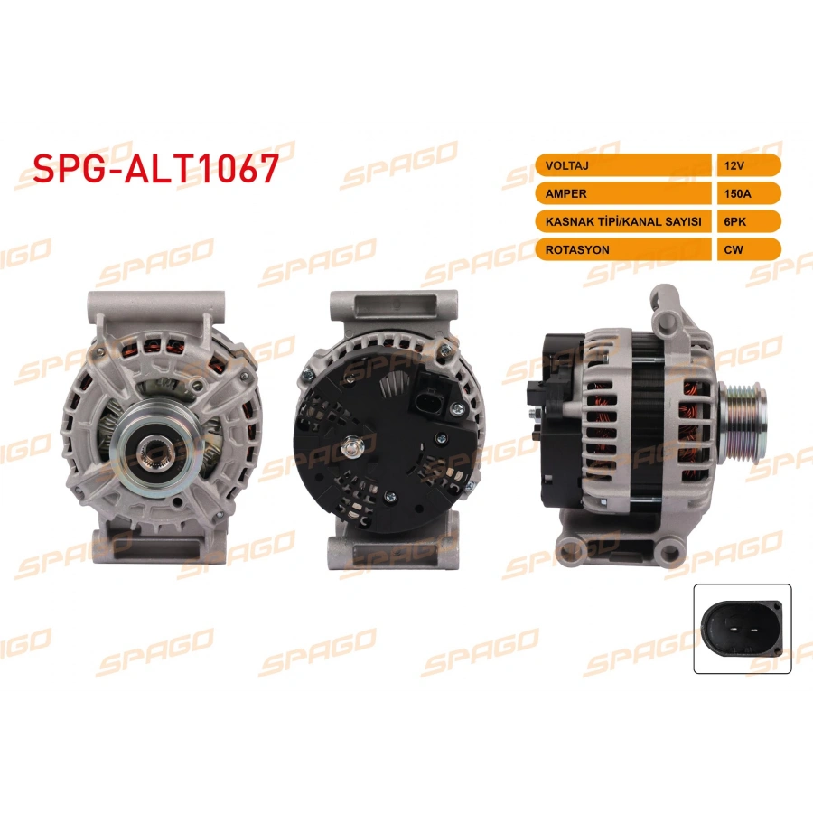 ALTERNATOR 12V 150A 6PK TRANSIT (V362 V363) 11-18 / JUMPER 11-20 / BOXER 11-20 (2.2 DIZEL ARACLAR ICIN)