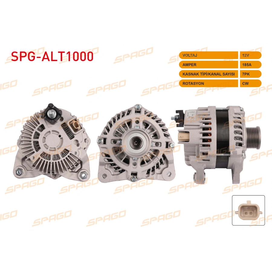 ALTERNATOR 12V 185A 7PK (ALT5340) MASTER III 10-25 - MEGANE III IV - FLUENCE 13-15 (1.6 2.3 dCi ARACLAR ICIN)