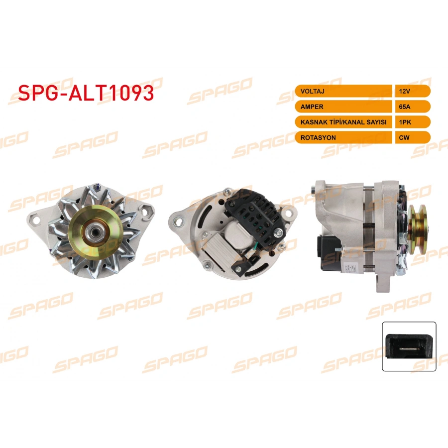 ALTERNATOR 12V 65A 1PK (ALT481) DOGAN SLX 93- / SAHIN 94- / TEMPRA - TIPO - UNO
