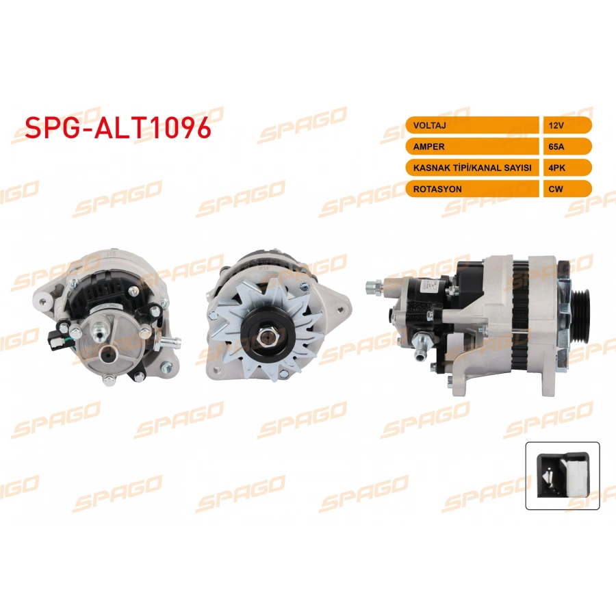 ALTERNATOR 12V 65A 4PK (ALT490) FORD TRANSIT T15 - T12 (LCX) - T150 LCY (VAKUMLU)