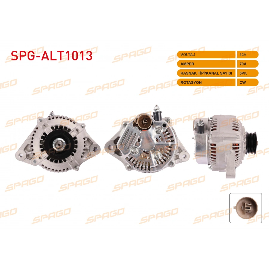 ALTERNATOR 12V 70A 5PK (ALT946) TOYOTA COROLLA (E9) 1.6 87-93