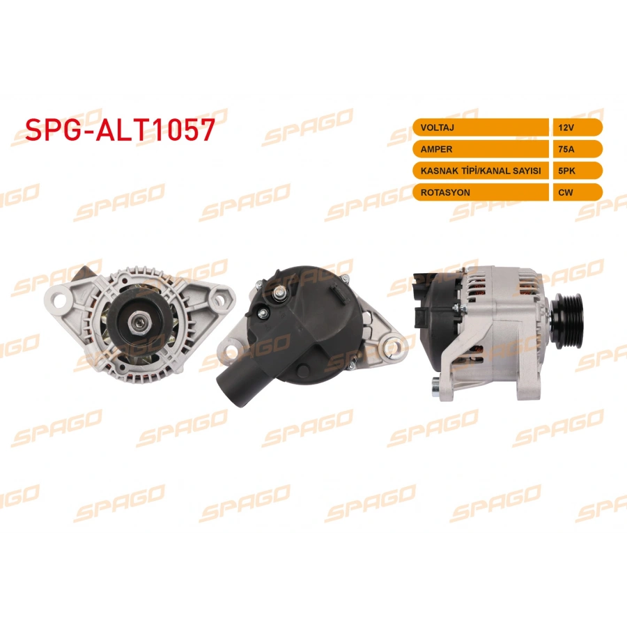ALTERNATOR 12V 75A 5PK (ALT470) PALIO 1.6 96-02 / DOGAN SLX HIDROLIK DIREKSIYON / BRAVA 1.6 95-01