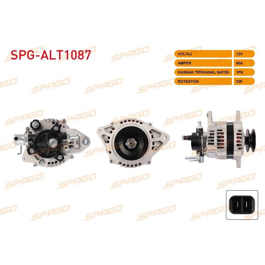 ALTERNATOR 12V 80A 1PK (ALT113) ISUZU D-MAX 2.5 TD 3.0 TD 02- / PICK UP 2.5 TD 02- (VAKUM POMPALI)