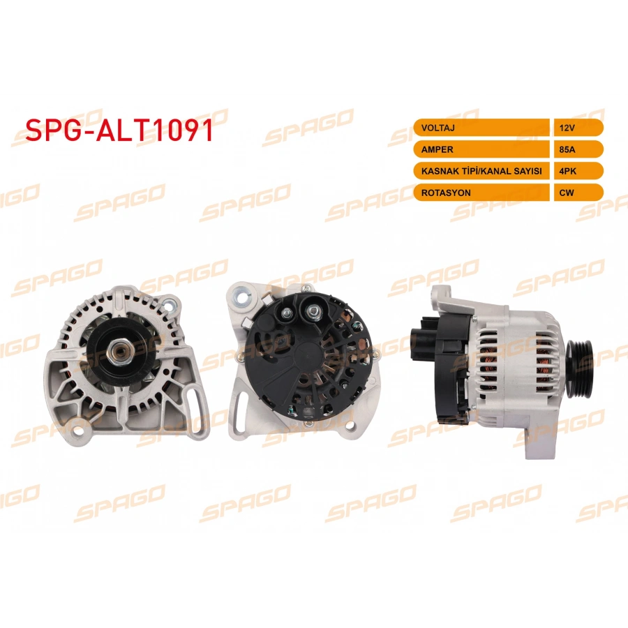 ALTERNATOR 12V 85A 4PK (ALT455) FIAT PALIO 93-98 - SIENA 97- (GERGILI)
