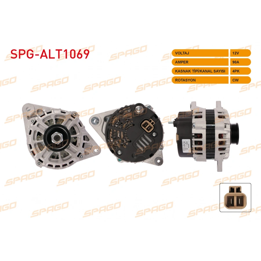 ALTERNATOR 12V 90A 4PK (ALT891) ACCENT 1.3i-1.5i 95-00 / ELANTRA 1.8-2.0 96-20