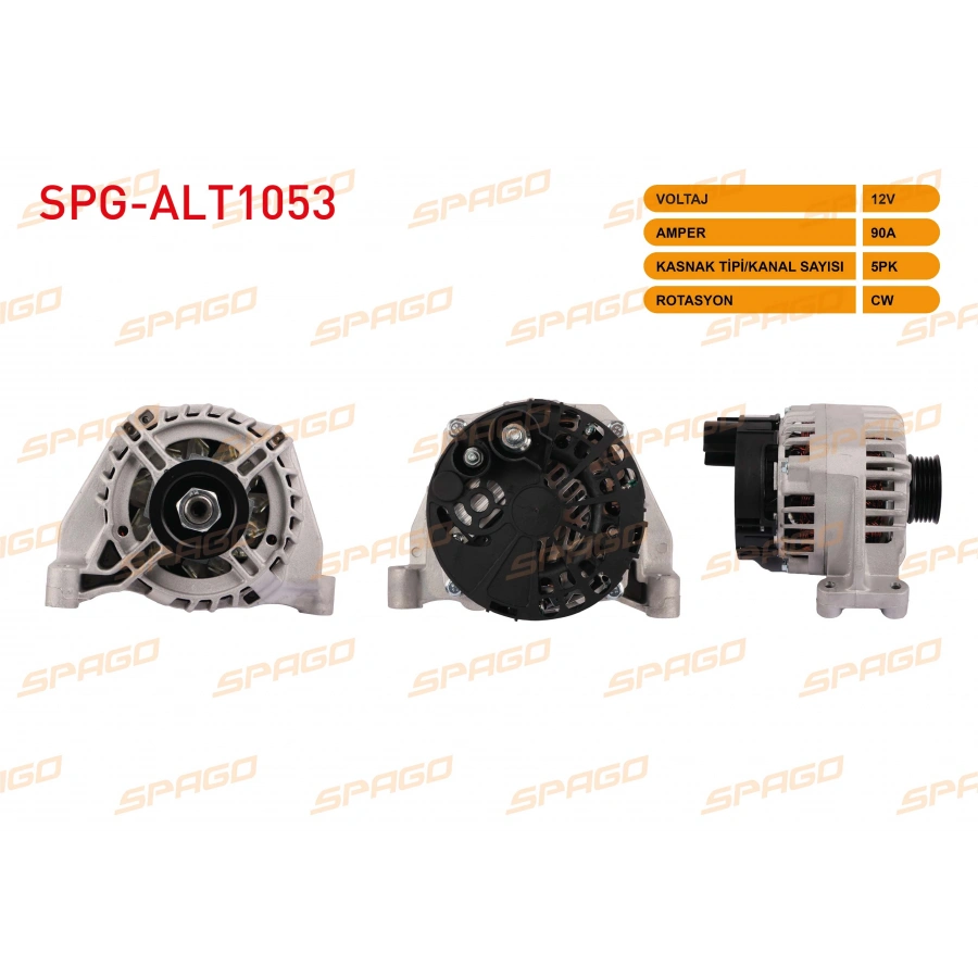 ALTERNATOR 12V 90A 5PK (ALT440) LINEA 07-17 - EGEA 15-24 - PUNTO 09-17 (1.2 1.4 BENZINLI ARACLAR ICIN)