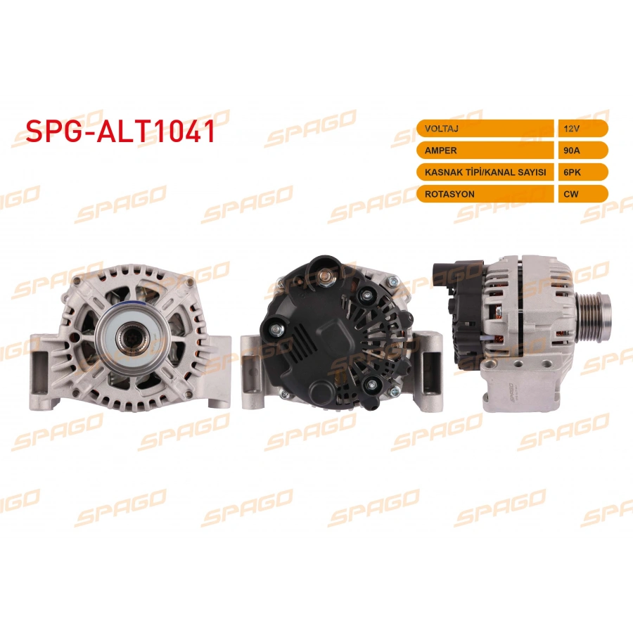 ALTERNATOR 12V 90A 6PK (ALT442) DOBLO - FIORINO - EGEA - LINEA / ASTRA H - CORSA C - COMBO (1.3 DIZEL ARACLAR ICIN)