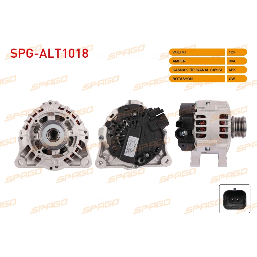 ALTERNATOR 12V 90A 6PK NEMO 08-12 / BIPPER 08-12 (1.4 HDI ARACLAR ICIN)