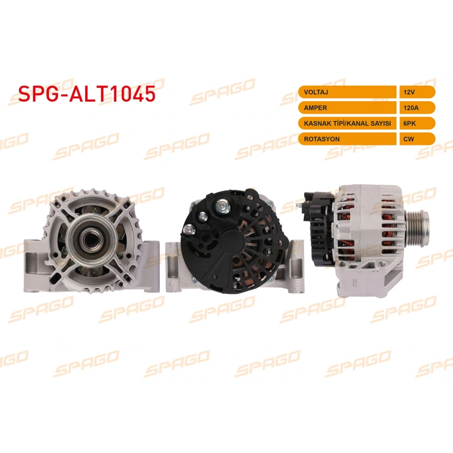 ALTERNATOR (D TIPI) 12V 120A 6PK (ALT443) ASTRA H - CORSA C - COMBO (1.3 CDTI ARACLAR ICIN)