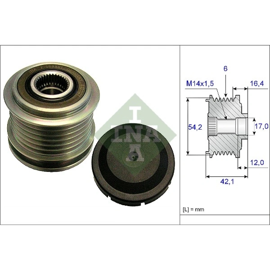 ALTERNATÖR KASNAGI (54,2 MM-42,10 MM-17 MM)30667068/95511969/8666579/68045506AA/5200362 FOCUS/C-MAX/KUGA 1,6/2,0 TDCI 03-