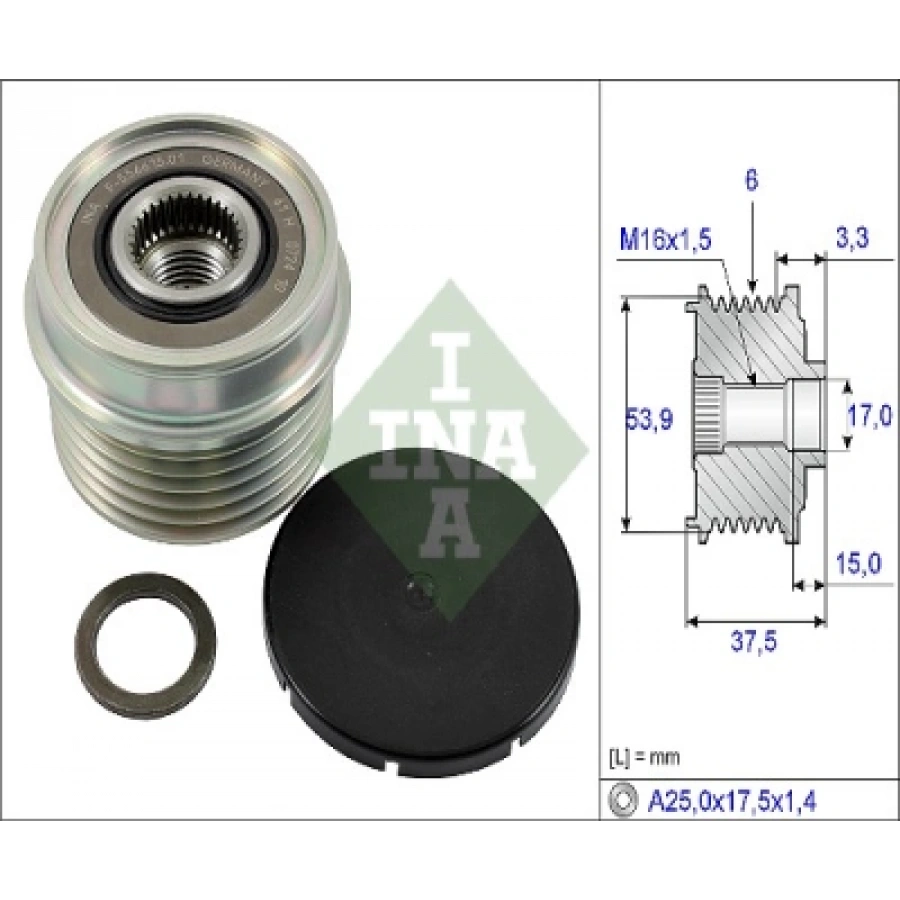 ALTERNATÖR KASNAGI ÖNDEN ÇEKER TRANSIT V-184 2.0 D 01-