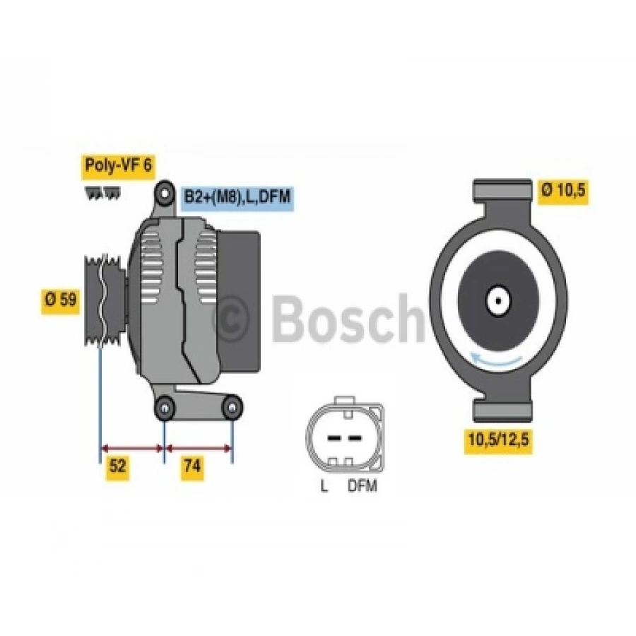 ALTERNATÖR Ö.ÇEKER / (9676143580) TRANSIT V 347/BOXER 3/JUMPER 2.2 TDCI/HDI 06-14
