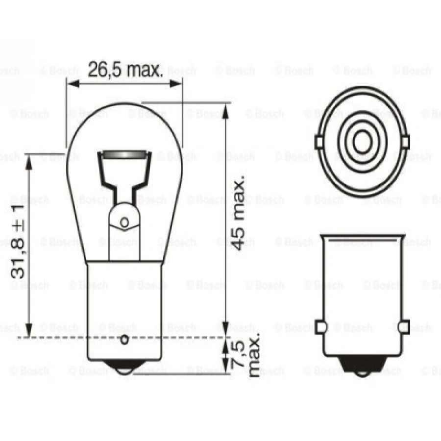 AMPUL TEK DUY AMPÜL (DÜZ TIRNAK ) (12V/21W) C21W FIAT-ALFA ROMEO BM 80-