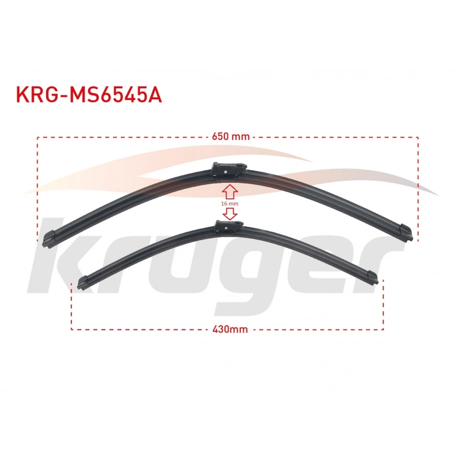 ARAC BAZLI SILECEK SETI 650-450mm VOLKSWAGEN GOLF VII (5G1, BQ1) / VOLKSWAGEN PASSAT (3G2) / VOLKSWAGEN POLO (AW1) / SKODA SUPERB (3V3) / SKODA KAROQ (NU7) / SEAT ATECA (KH7) / AUDI A3 (8V1)