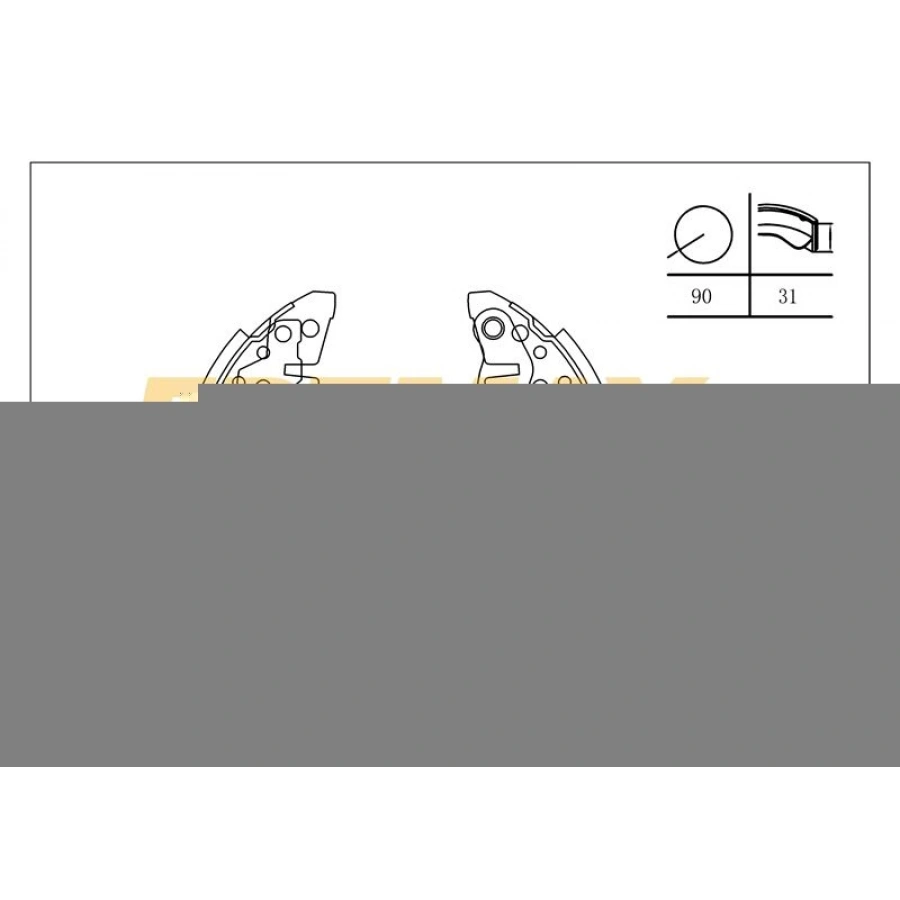 ARKA FREN BALATASI (KAMPANA TİP ) +1 ÖLÇÜ KALIN TİP (LEVYELİ) (200 MM) VW GOLF3-POLO CLASSIC-POLO 91