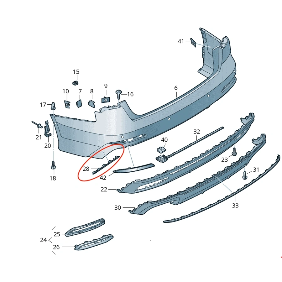 ARKA TAMPON ÇITASI SOL S-LİNE A6 2020-