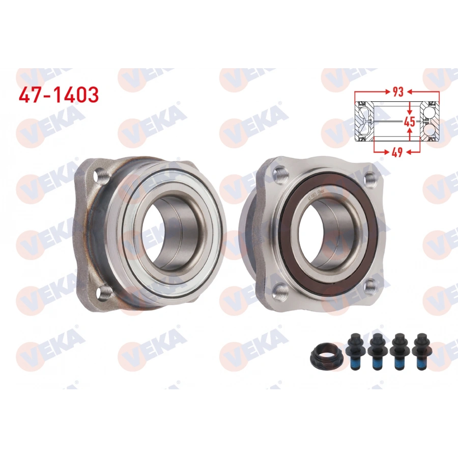 ARKA TEKERLEK RULMAN KITI SOL-SAG ABS OKUYUCULU 4 BJN 49X93X45 BMW 5 SERISI (F10) 520 i-528i-530i-535i-520 D-525 D-530 D-535D 2010-/ 6 SERISI (F13) 640 D 2010-/ 7 SERISI (F01) 730 D-730i-740 D 2009-