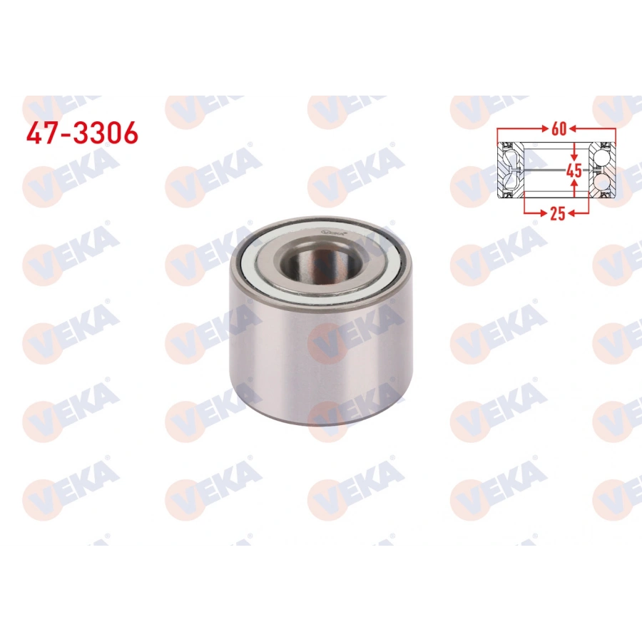 ARKA TEKERLEK RULMANI SOL-SAG 25X60X45 PEUGEOT 307 1.4 - 1.4 HDI - 1.6 - 1.6 HDI - 2.0i - 2.0 HDI 2000-2007/ CITROEN C4 1.4 - 1.4 HDI - 1.6 - 1.6 HDI - 2.0 2004-2009