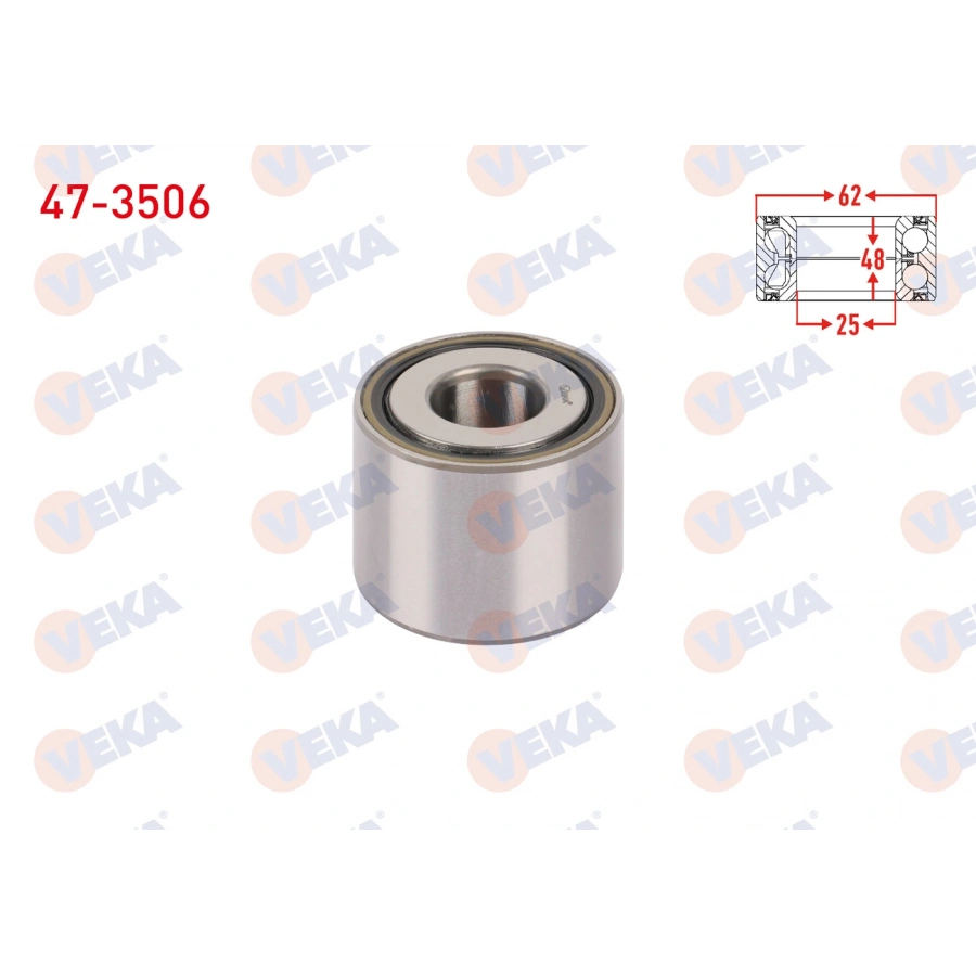 ARKA TEKERLEK RULMANI SOL-SAG 25X62X48 RENAULT MEGANE I 1.9 D - 1.6i 16v 1996-2003 / SCENIC I 1.9 DCI 1999-2003