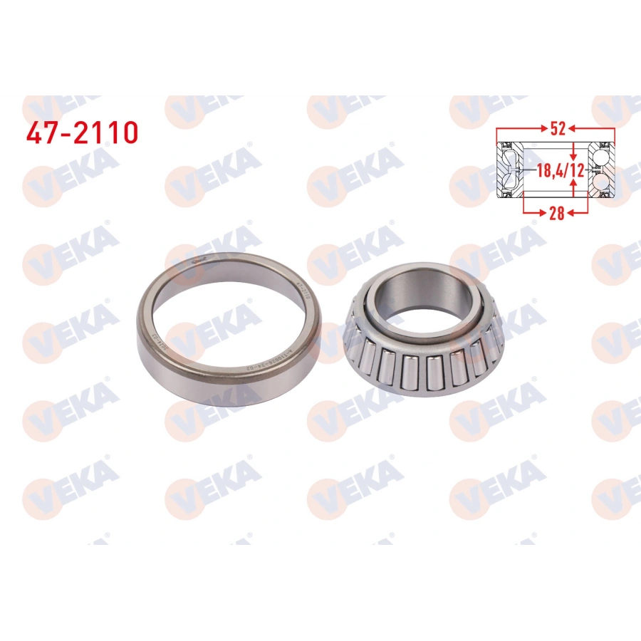 ARKA TEKERLEK RULMANI SOL-SAG 28X52X18,4/12 HYUNDAI EXCEL 1.5i 1990-1995